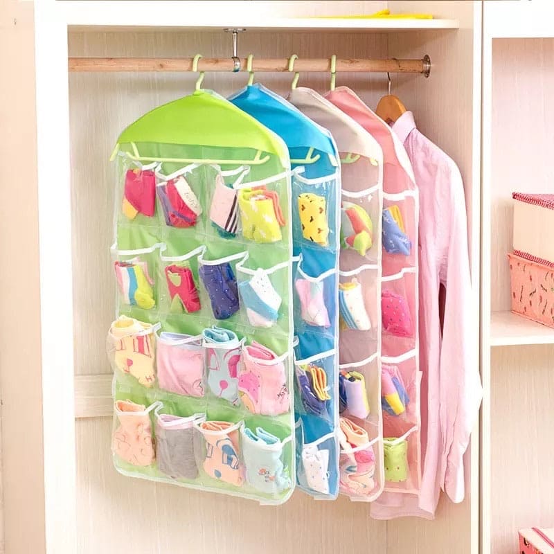 16 Pockets Multifunctional Socks Organizer, Foldable Wardrobe Hanging Bag, Storage Bags For Stocking Accessories 16 Pockets Multifunctional Socks Organizer, Foldable Wardrobe Hanging Bag, Storage Bags For Stocking Accessories
